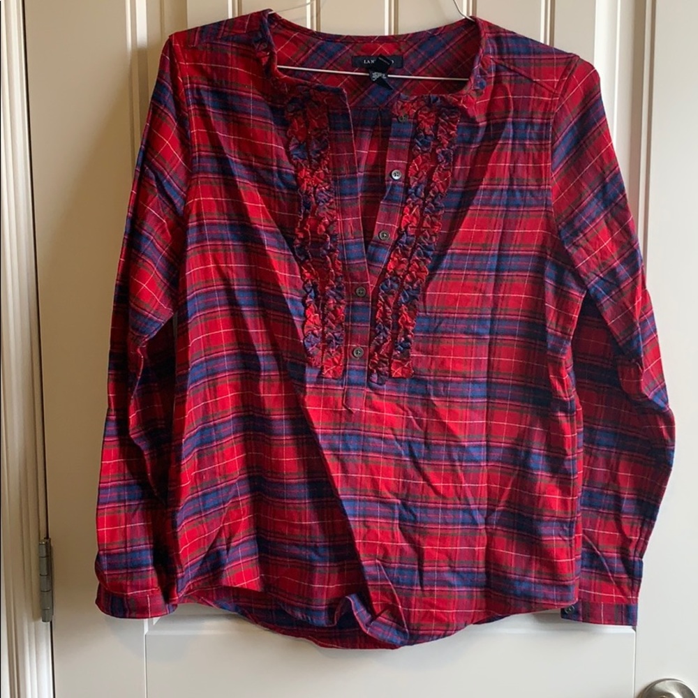 NWOT Lands End Flannel Henley - Small